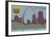 St. Louis, Missouri - Skyline-Lantern Press-Framed Art Print