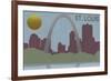 St. Louis, Missouri - Skyline-Lantern Press-Framed Art Print