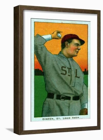 St. Louis, MO, St. Louis Browns, Dineen, Baseball Card-Lantern Press-Framed Art Print