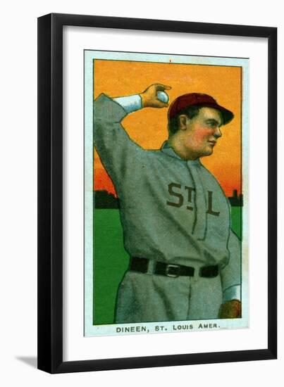 St. Louis, MO, St. Louis Browns, Dineen, Baseball Card-Lantern Press-Framed Art Print