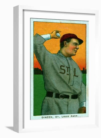 St. Louis, MO, St. Louis Browns, Dineen, Baseball Card-Lantern Press-Framed Art Print