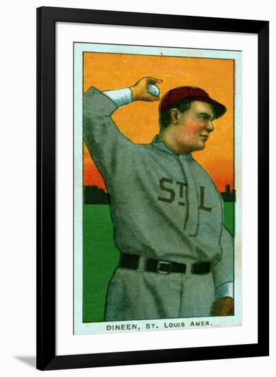 St. Louis, MO, St. Louis Browns, Dineen, Baseball Card-Lantern Press-Framed Art Print