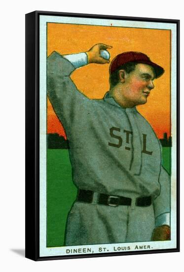 St. Louis, MO, St. Louis Browns, Dineen, Baseball Card-Lantern Press-Framed Stretched Canvas