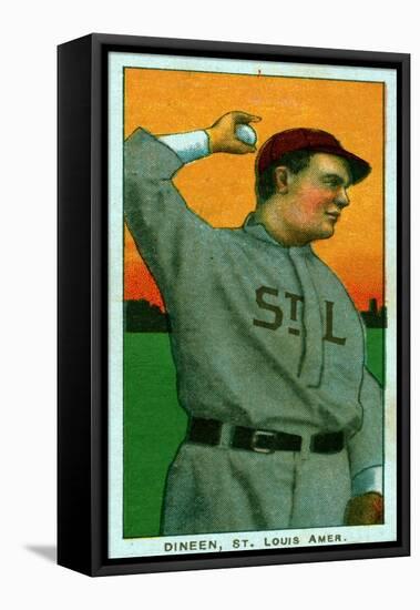 St. Louis, MO, St. Louis Browns, Dineen, Baseball Card-Lantern Press-Framed Stretched Canvas
