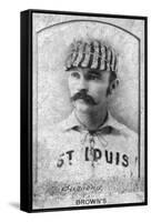 St. Louis, MO, St. Louis Browns, Doc Bushong, Baseball Card-Lantern Press-Framed Stretched Canvas