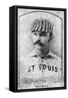 St. Louis, MO, St. Louis Browns, Doc Bushong, Baseball Card-Lantern Press-Framed Stretched Canvas
