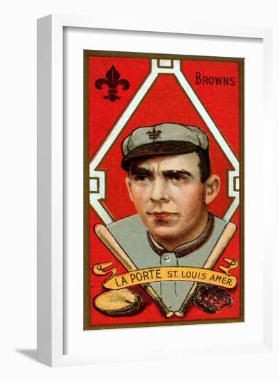 St. Louis, MO, St. Louis Browns, Frank LaPorte, Baseball Card-Lantern Press-Framed Art Print