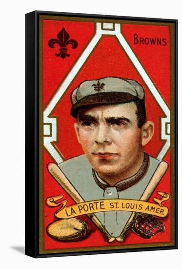 St. Louis, MO, St. Louis Browns, Frank LaPorte, Baseball Card-Lantern Press-Framed Stretched Canvas