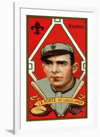 St. Louis, MO, St. Louis Browns, Frank LaPorte, Baseball Card-Lantern Press-Framed Art Print