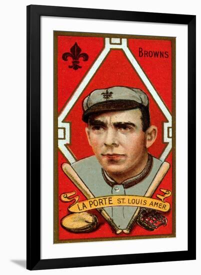 St. Louis, MO, St. Louis Browns, Frank LaPorte, Baseball Card-Lantern Press-Framed Art Print