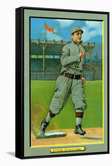 St. Louis, MO, St. Louis Browns, George Stone, Baseball Card-Lantern Press-Framed Stretched Canvas