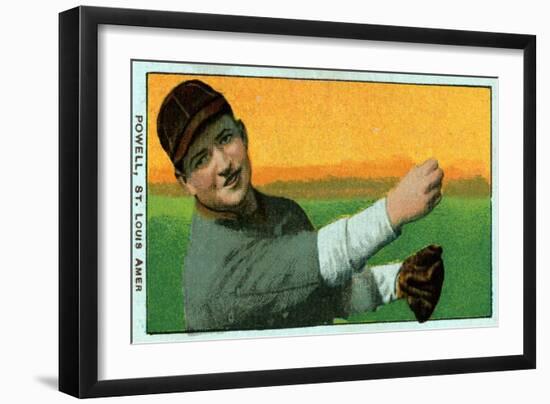 St. Louis, MO, St. Louis Browns, Jack Powell, Baseball Card-Lantern Press-Framed Art Print