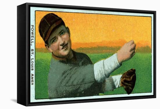 St. Louis, MO, St. Louis Browns, Jack Powell, Baseball Card-Lantern Press-Framed Stretched Canvas