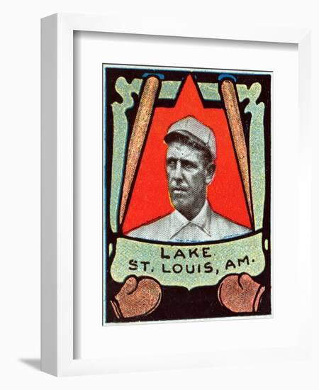 St. Louis, MO, St. Louis Browns, Joe Lake, Baseball Card-Lantern Press-Framed Art Print