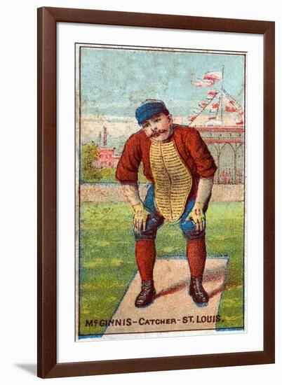 St. Louis, MO, St. Louis Browns, Jumbo McGinnis, Baseball Card-Lantern Press-Framed Art Print