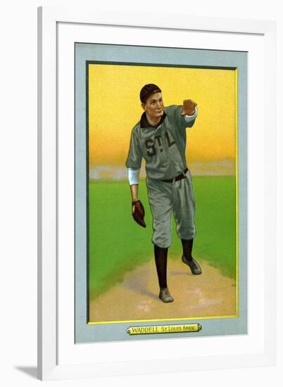 St. Louis, MO, St. Louis Browns, Rube Waddell, Baseball Card-Lantern Press-Framed Art Print