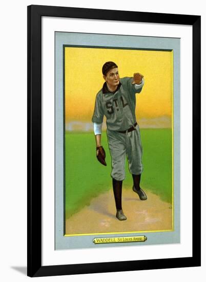 St. Louis, MO, St. Louis Browns, Rube Waddell, Baseball Card-Lantern Press-Framed Art Print