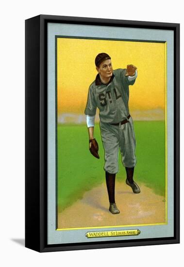 St. Louis, MO, St. Louis Browns, Rube Waddell, Baseball Card-Lantern Press-Framed Stretched Canvas