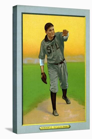 St. Louis, MO, St. Louis Browns, Rube Waddell, Baseball Card-Lantern Press-Stretched Canvas