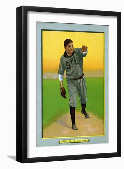 St. Louis, MO, St. Louis Browns, Rube Waddell, Baseball Card-Lantern Press-Framed Art Print