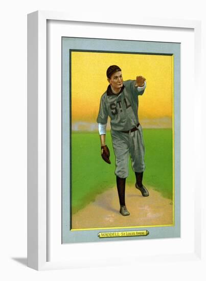 St. Louis, MO, St. Louis Browns, Rube Waddell, Baseball Card-Lantern Press-Framed Art Print