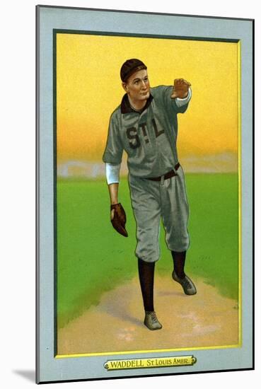St. Louis, MO, St. Louis Browns, Rube Waddell, Baseball Card-Lantern Press-Mounted Art Print
