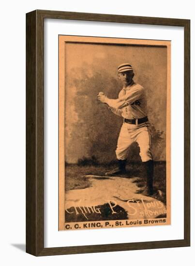 St. Louis, MO, St. Louis Browns, Silver King, Baseball Card-Lantern Press-Framed Art Print