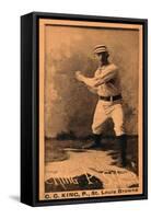 St. Louis, MO, St. Louis Browns, Silver King, Baseball Card-Lantern Press-Framed Stretched Canvas