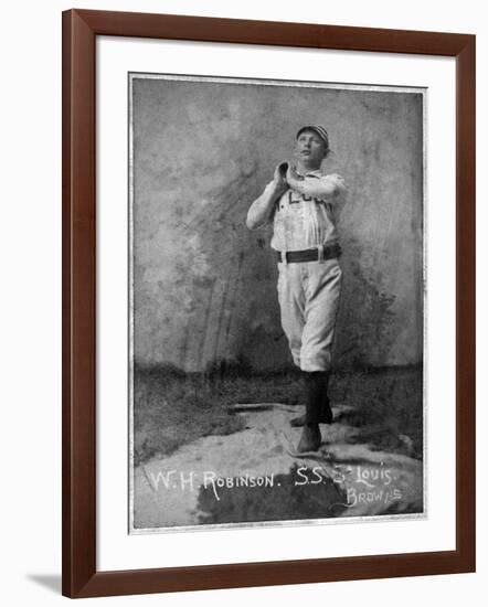 St. Louis, MO, St. Louis Browns, W. H. Robinson, Baseball Card-Lantern Press-Framed Art Print