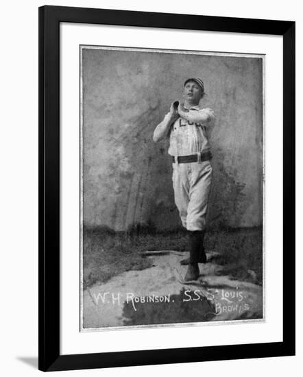 St. Louis, MO, St. Louis Browns, W. H. Robinson, Baseball Card-Lantern Press-Framed Art Print