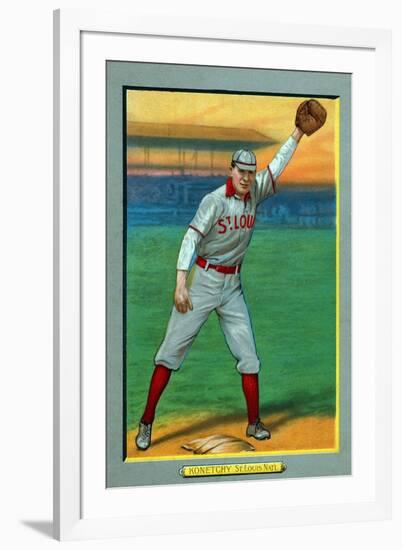 St. Louis, MO, St. Louis Cardinals, Ed Konetchy, Baseball Card-Lantern Press-Framed Art Print