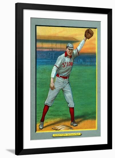 St. Louis, MO, St. Louis Cardinals, Ed Konetchy, Baseball Card-Lantern Press-Framed Art Print