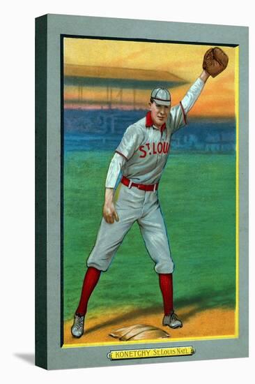 St. Louis, MO, St. Louis Cardinals, Ed Konetchy, Baseball Card-Lantern Press-Stretched Canvas
