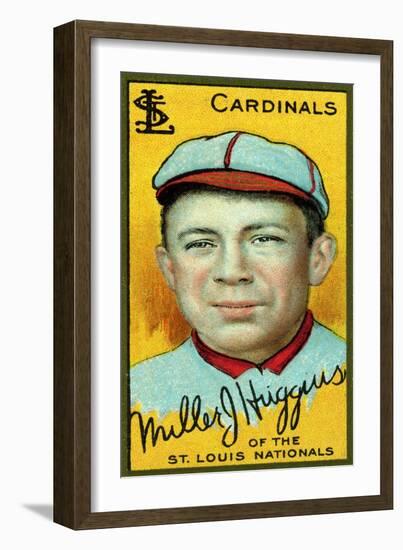 St. Louis, MO, St. Louis Cardinals, Miller Huggins, Baseball Card-Lantern Press-Framed Art Print