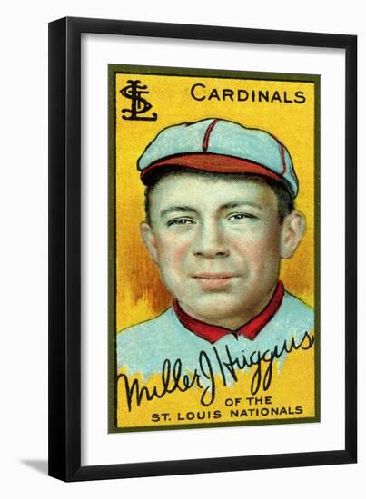 St. Louis, MO, St. Louis Cardinals, Miller Huggins, Baseball Card-Lantern Press-Framed Art Print