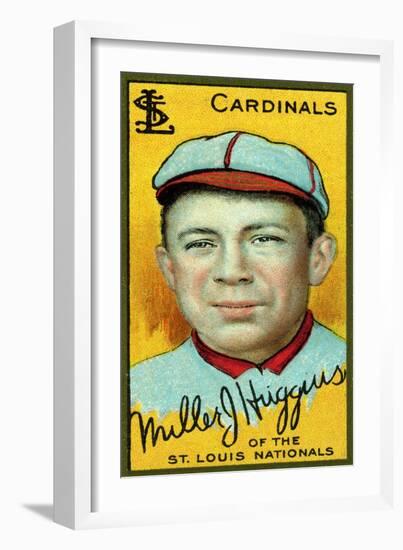 St. Louis, MO, St. Louis Cardinals, Miller Huggins, Baseball Card-Lantern Press-Framed Art Print