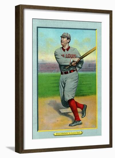 St. Louis, MO, St. Louis Cardinals, Roger Bresnahan, Baseball Card-Lantern Press-Framed Art Print