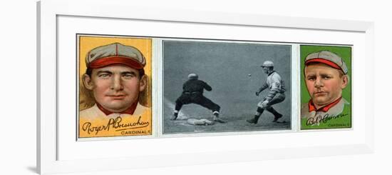 St. Louis, MO, St. Louis Cardinals, Roger Bresnahan, Robert Harmon, Baseball Card-Lantern Press-Framed Premium Giclee Print