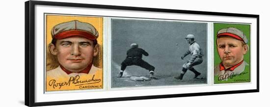 St. Louis, MO, St. Louis Cardinals, Roger Bresnahan, Robert Harmon, Baseball Card-Lantern Press-Framed Premium Giclee Print