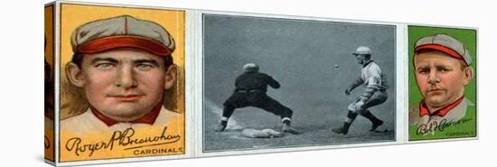 St. Louis, MO, St. Louis Cardinals, Roger Bresnahan, Robert Harmon, Baseball Card-Lantern Press-Stretched Canvas