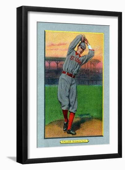 St. Louis, MO, St. Louis Cardinals, Slim Sallee, Baseball Card-Lantern Press-Framed Art Print