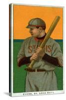 St. Louis, MO, St. Louis Cardinals, Steve Evans, Baseball Card-Lantern Press-Stretched Canvas