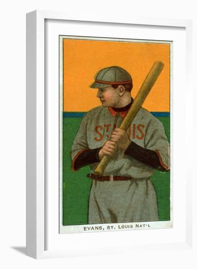 St. Louis, MO, St. Louis Cardinals, Steve Evans, Baseball Card-Lantern Press-Framed Art Print