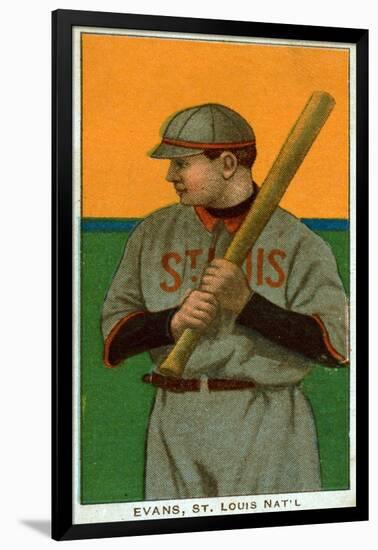 St. Louis, MO, St. Louis Cardinals, Steve Evans, Baseball Card-Lantern Press-Framed Art Print