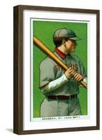 St. Louis, MO, St. Louis Cardinals, W. Joseph Barbeau, Baseball Card-Lantern Press-Framed Art Print