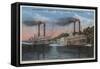 St. Louis, MO - View of Natchez & Robert E. Lee-Lantern Press-Framed Stretched Canvas
