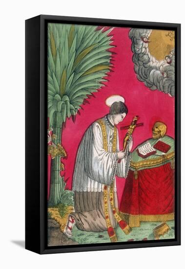 St Louis of Gonzaga, Italian Saint and Protector of Young Students, 19th Century-null-Framed Stretched Canvas