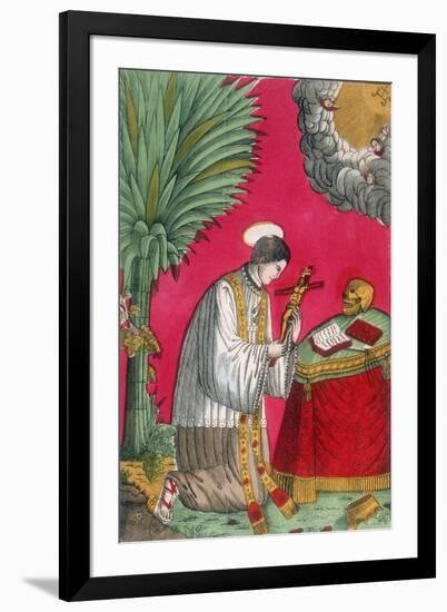 St Louis of Gonzaga, Italian Saint and Protector of Young Students, 19th Century-null-Framed Giclee Print