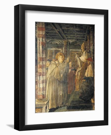 St. Louis of Toulouse Ordained Bishop by Pope Boniface VIII, 1461-1466-Benedetto Bonfigli-Framed Premium Giclee Print