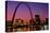 St. Louis skyline and Arch at night, St. Louis, Missouri-null-Stretched Canvas